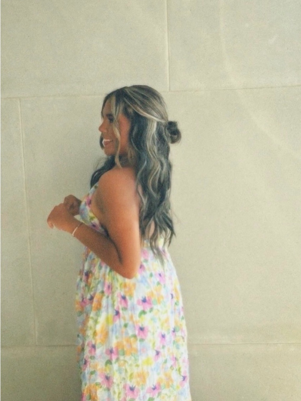 Hello Molly Pastel Floral Cutout Maxi Dress - Multi - Picture 3 of 4
